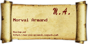 Morvai Armand névjegykártya